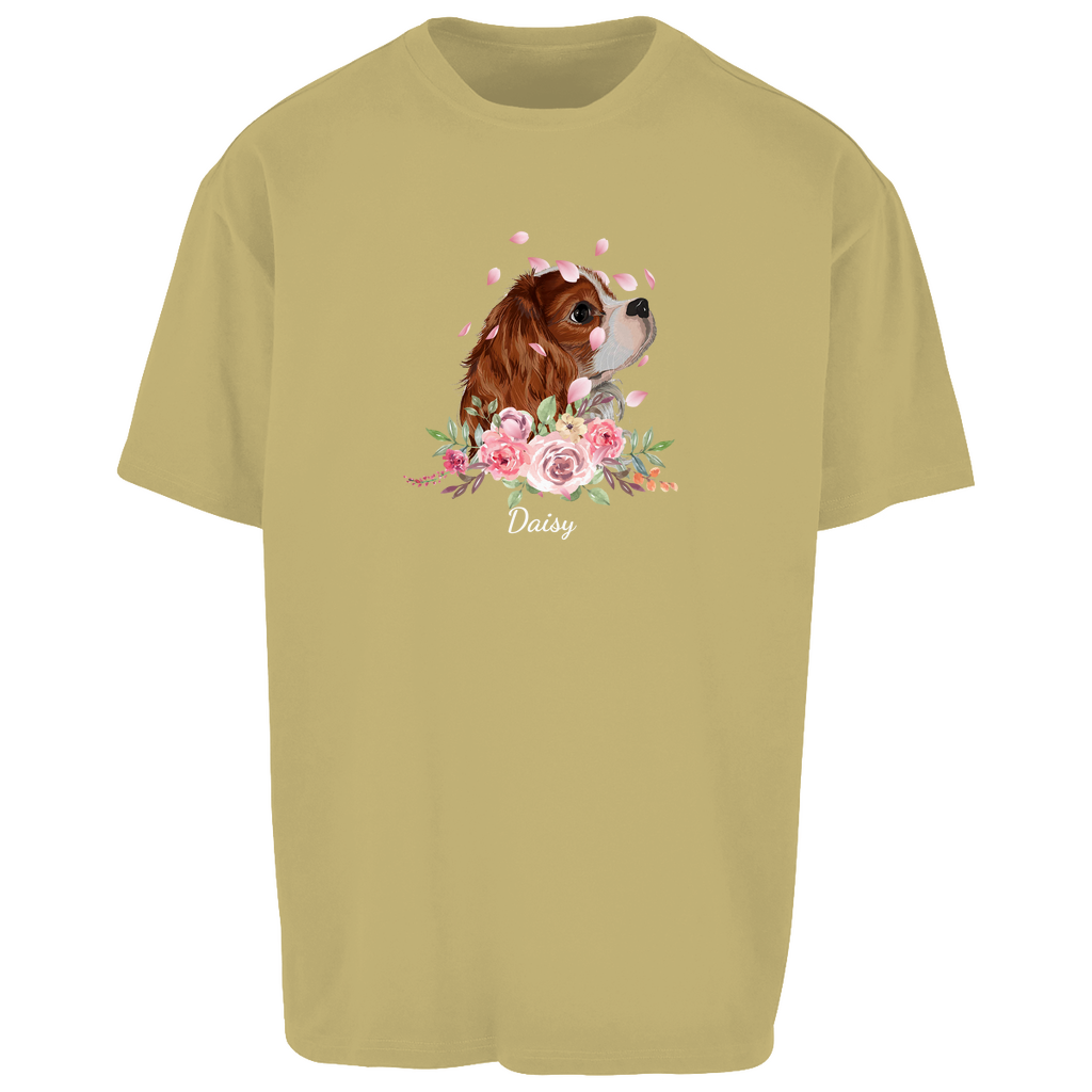 Flower Cavalier King Charles - Oversize T-Shirt Unisex-Dein Wunschtext