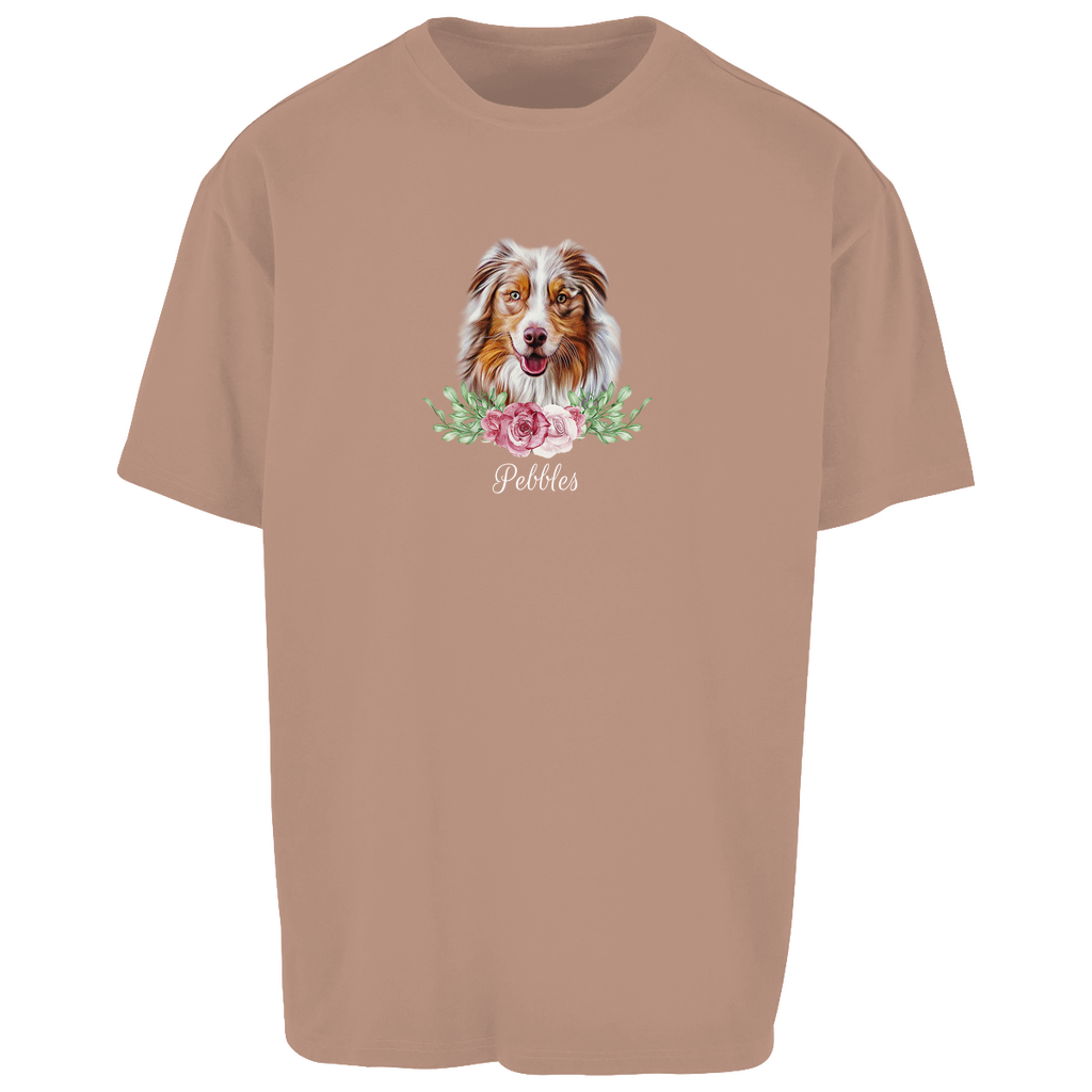 Flower Australian Shepherd - Oversize T-Shirt Unisex - Dein Wunschtext