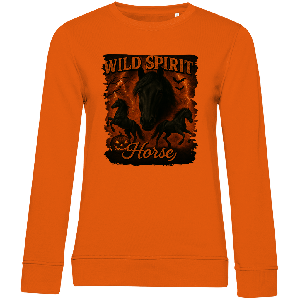 Black & Fire Horse - Bio-Sweatshirt für Damen