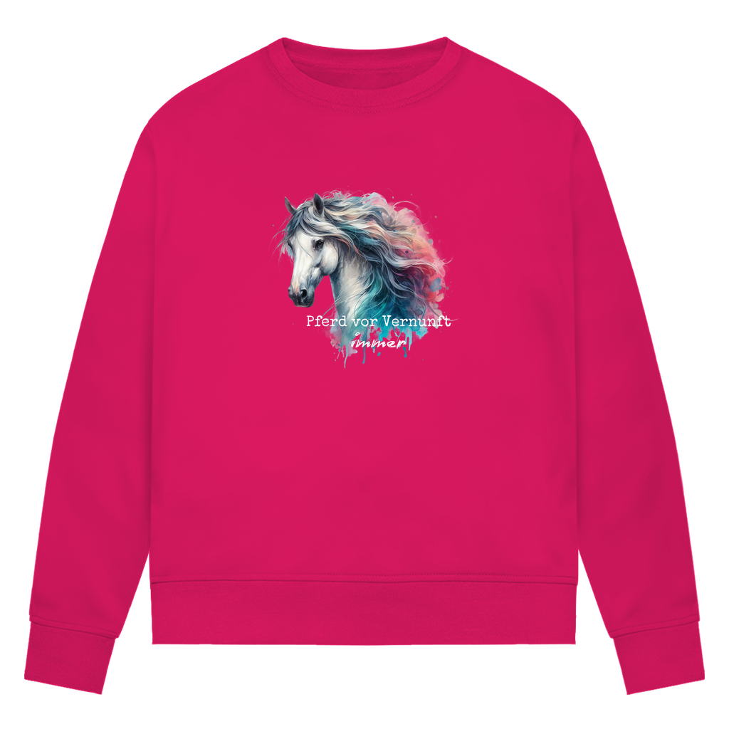 Pferd vor Vernunft - Bio-Sweatshirt für Damen