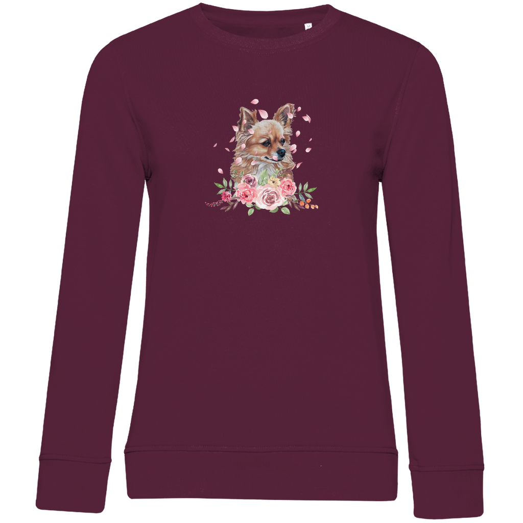 Flower Chihuahua - Bio-Sweatshirt für Damen