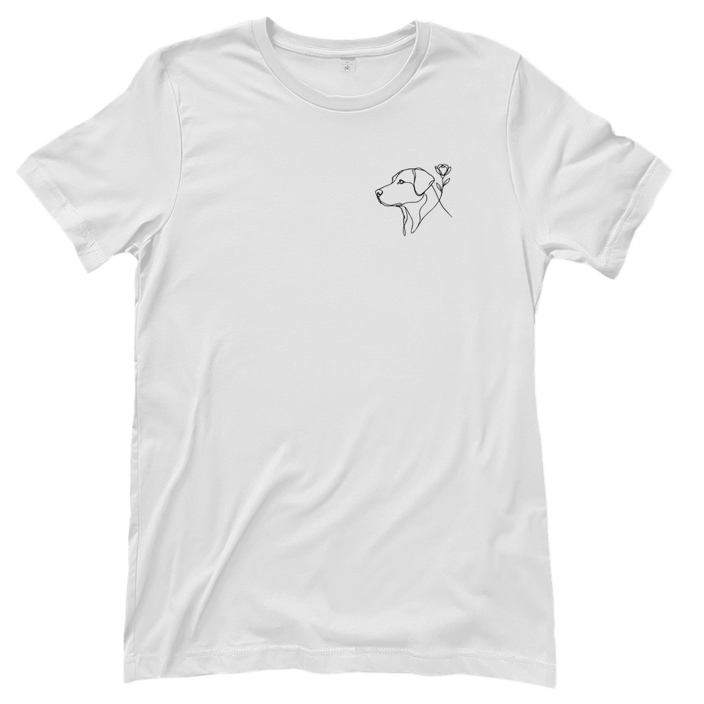 Paw & Flower Vibes - T-Shirt für Damen | Brustmotiv