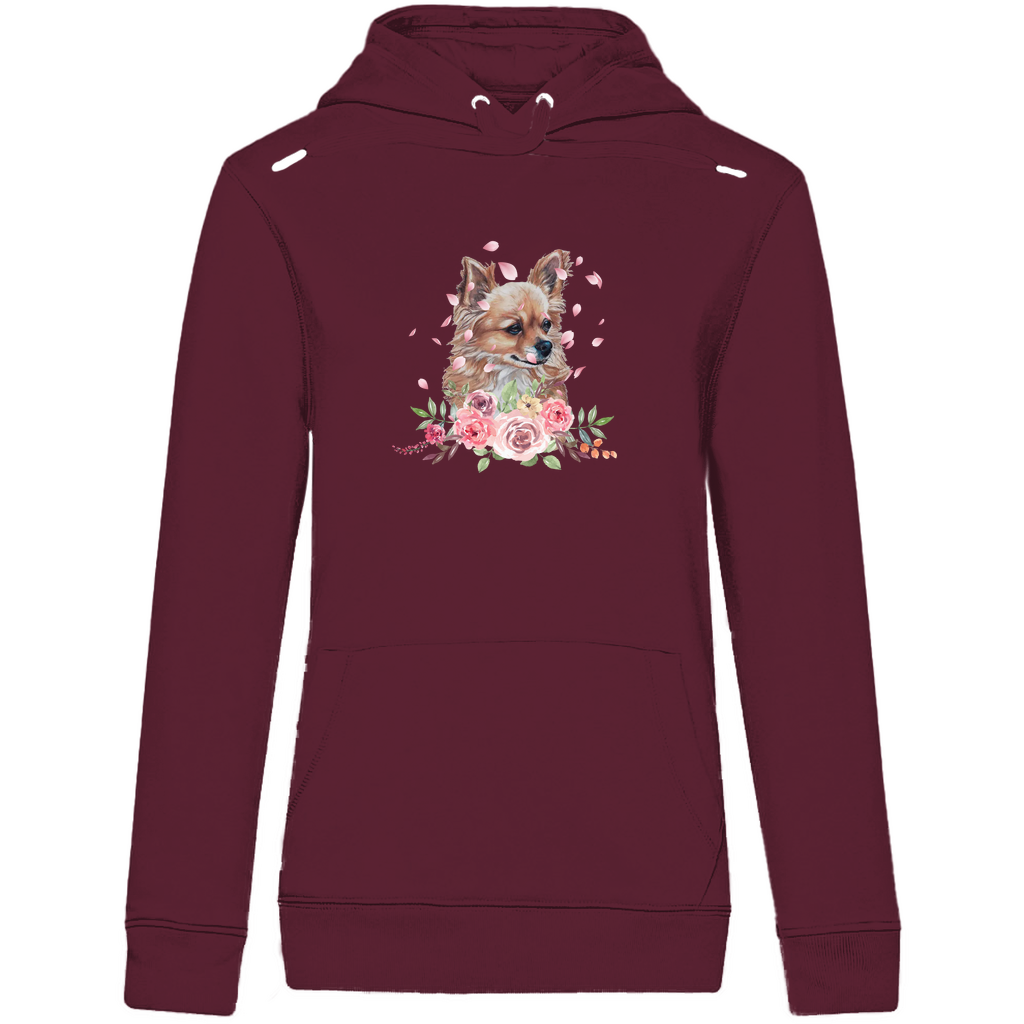 Flower Chihuahua - Bio-Hoodie für Damen