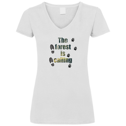 The Forest Is Calling - V-Shirt für Damen