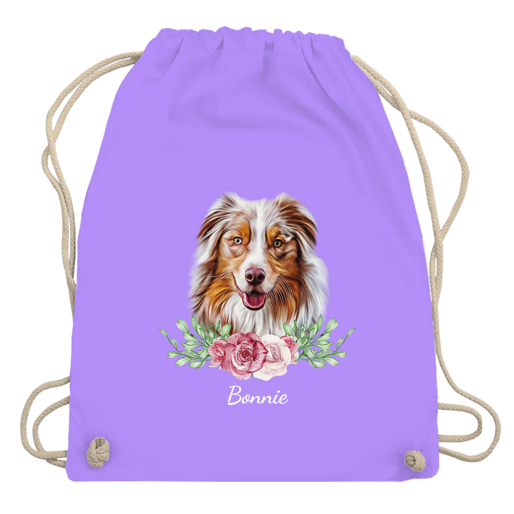 Flower Australian Shepherd - Turnbeutel-Dein Wunschtext