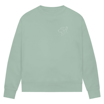 Paw & Flower Vibes - Bio-Sweatshirt für Damen |Brustmotiv