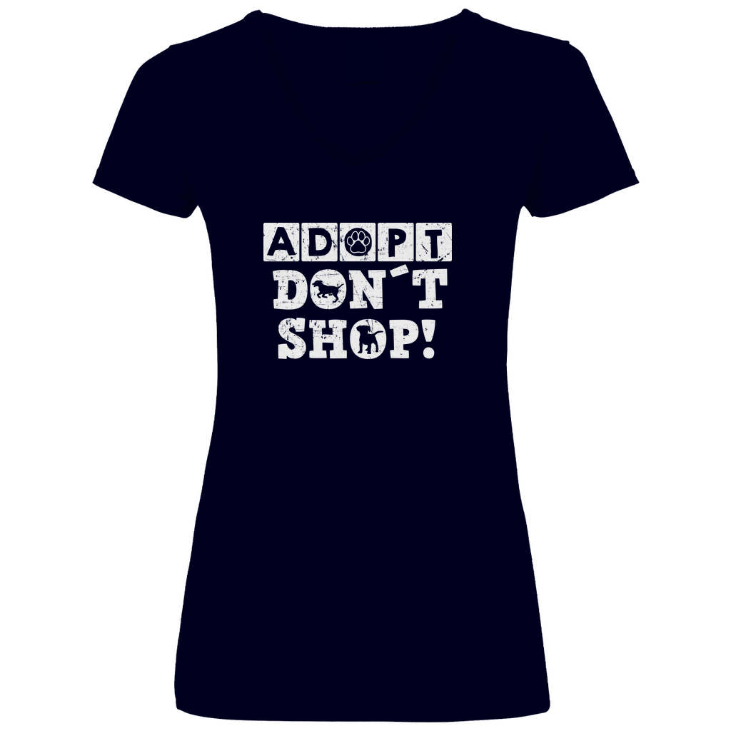 Adopt Don't Shop - V-Shirt für Damen