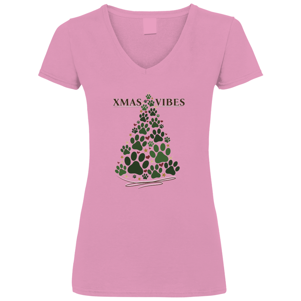 Xmas Vibes - V-Shirt für Damen