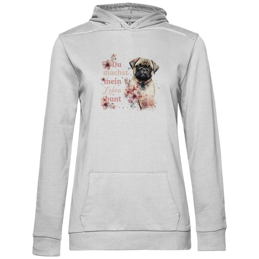 Pastell Mops - Hoodie für Damen