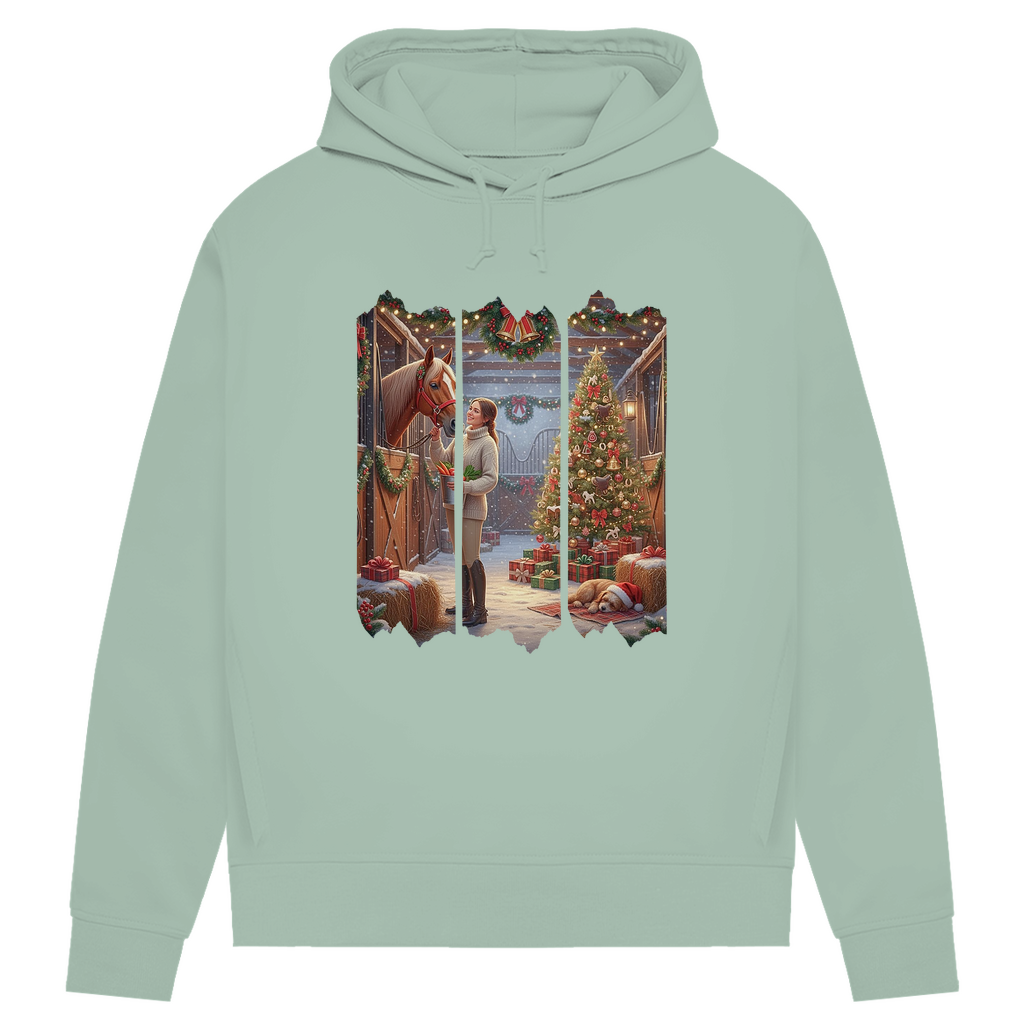 Weihnachtszauber im Stall - Bio-Hoodie für Damen