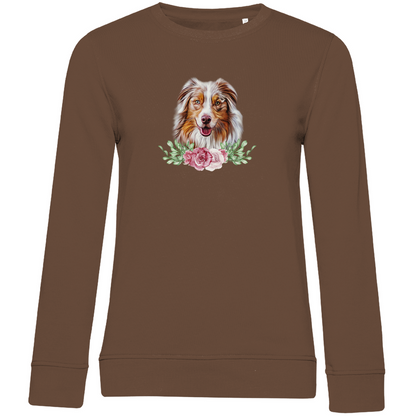 Flower Australian Shepherd - Bio-Sweatshirt für Damen