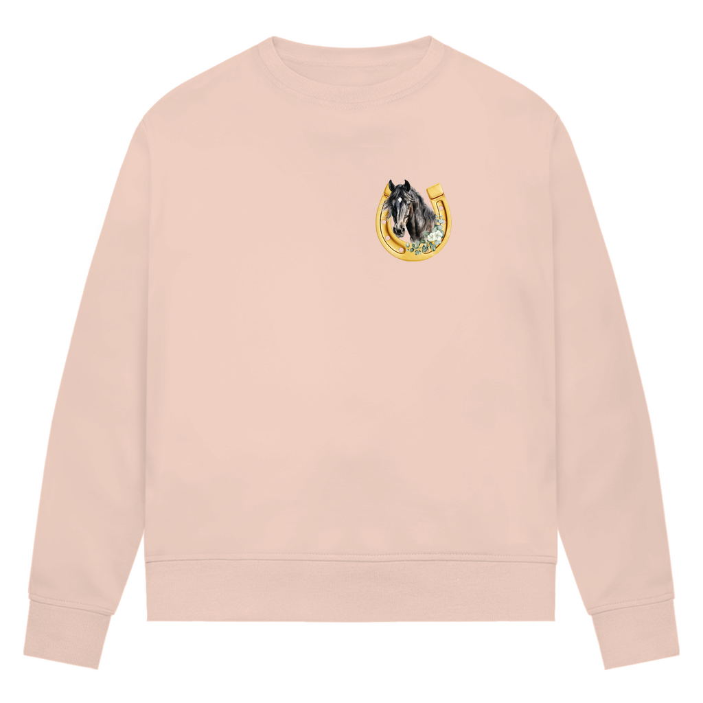 Goldenes Glück - Bio-Sweatshirt für Damen |Brustmotiv
