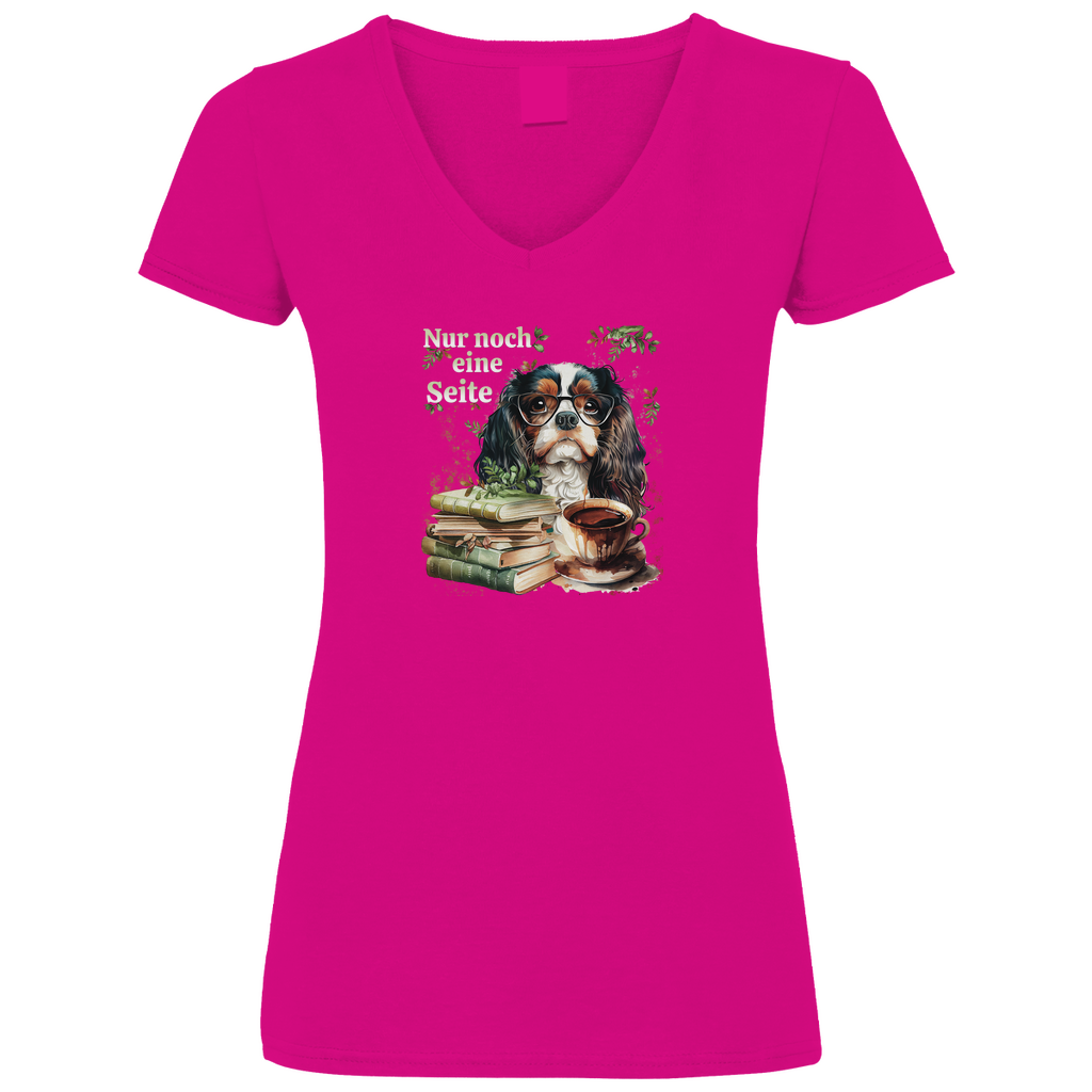 Bücherwurm - V-Shirt für Damen