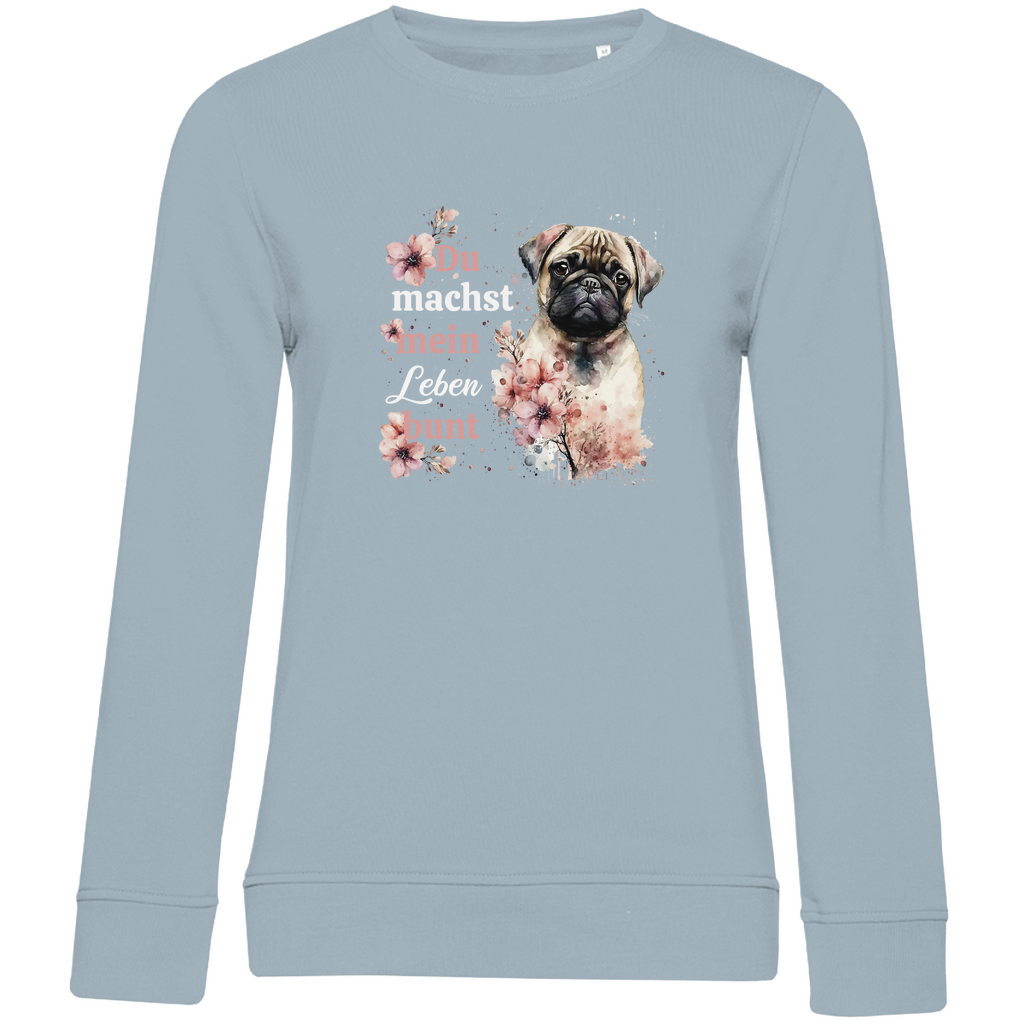 Pastell Mops - Bio-Sweatshirt für Damen