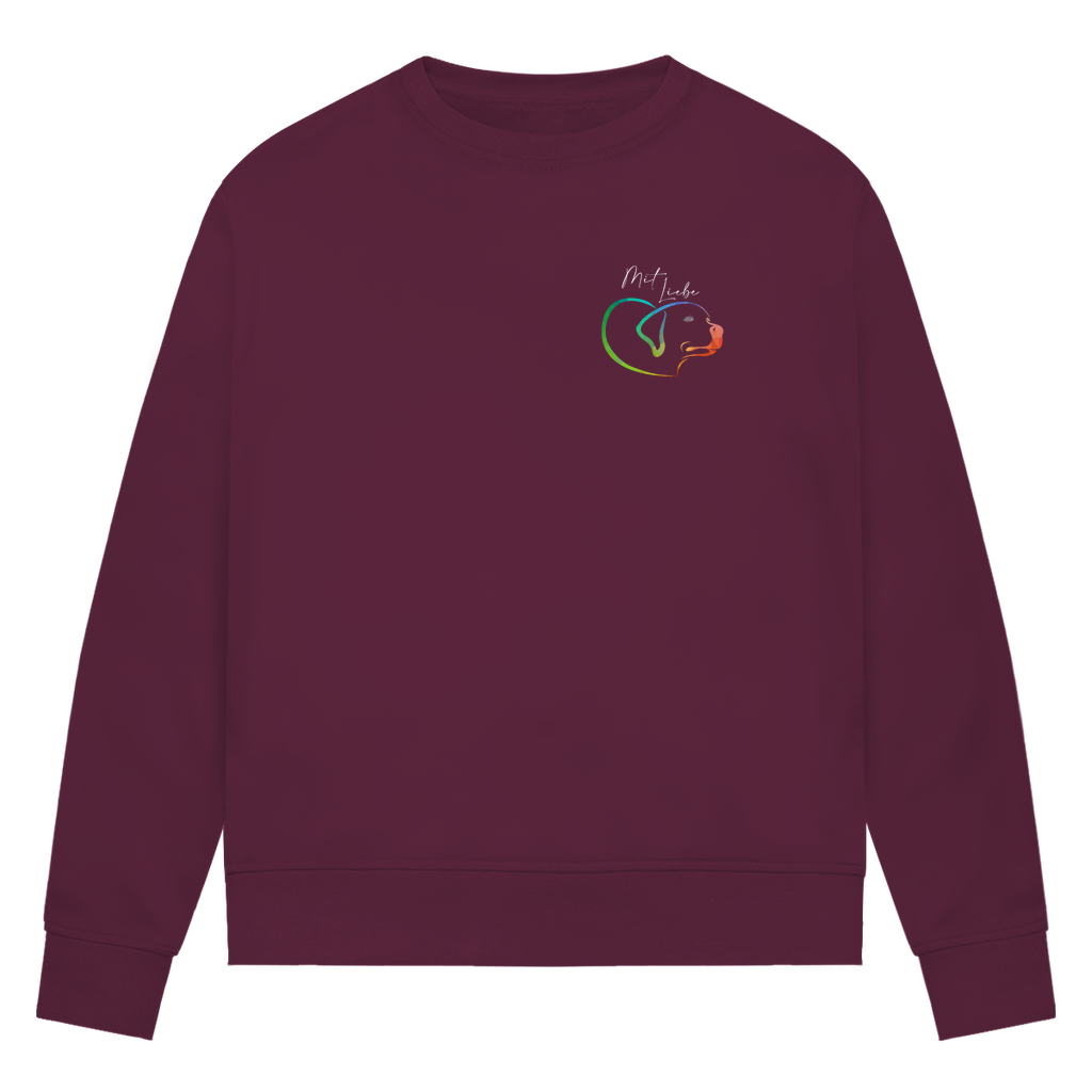 Mit Liebe - Bio-Sweatshirt für Damen |Brustmotiv