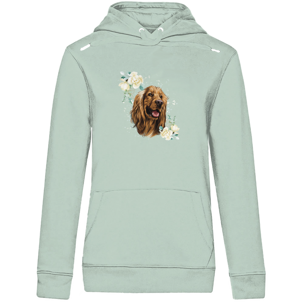 Flower Cocker Spaniel - Bio-Hoodie für Damen