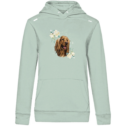 Flower Cocker Spaniel - Bio-Hoodie für Damen