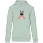 Flower Französische Bulldoge - Bio-Hoodie für Damen