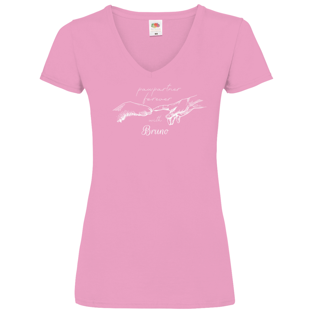 Paw Partner - V-Shirt für Damen-Dein Wunschtext