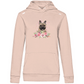 Flower Französische Bulldoge - Bio-Hoodie für Damen