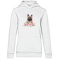 Flower Französische Bulldoge - Bio-Hoodie für Damen