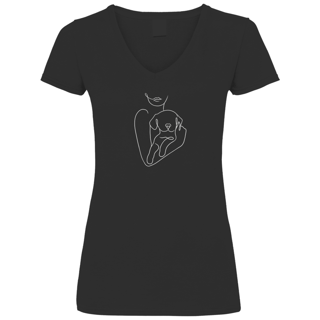 Welpenliebe - V-Shirt für Damen