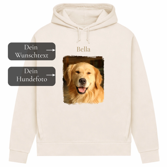 Personalisiertes Hunde Bio-Hoodie für Damen mit Foto
