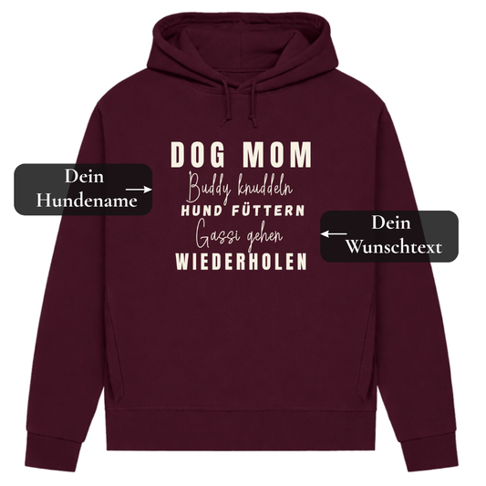 Dog Mom Lieblingshobby – personalisierbarer Damen-Hoodie