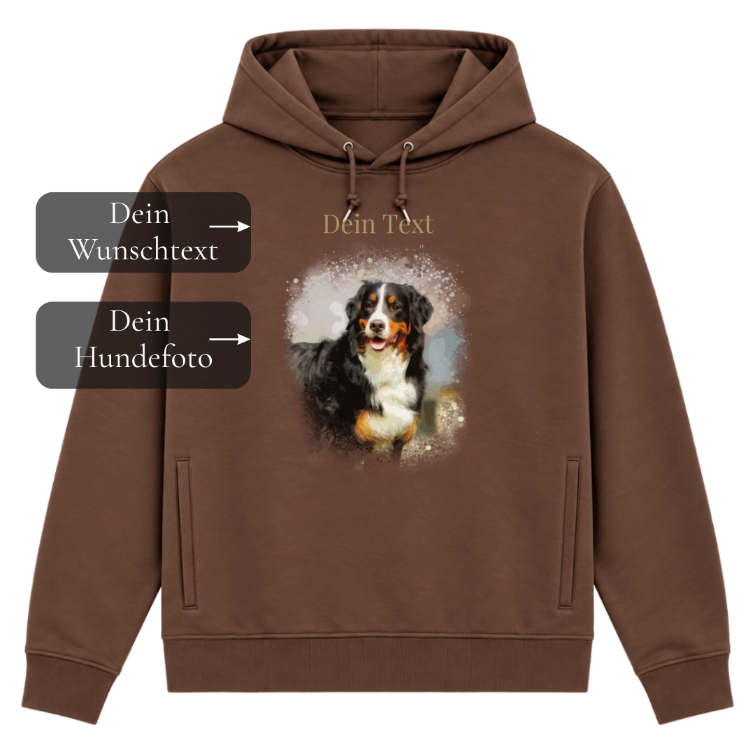Personalisiertes Hunde Bio-Hoodie für Herren mit Foto