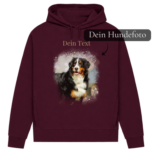 Personalisiertes Hunde Bio-Hoodie für Damen mit Foto