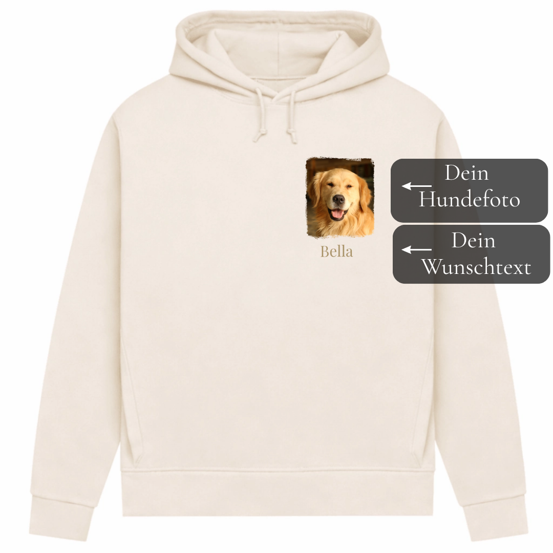 Hunde Bio-Hoodie für Damen mit Foto & Name | Personalisiert