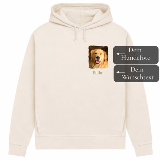 Hunde Bio-Hoodie für Damen mit Foto & Name | Personalisiert